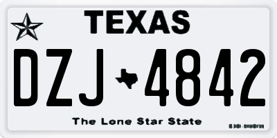 TX license plate DZJ4842