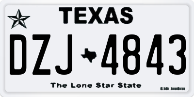TX license plate DZJ4843
