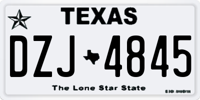 TX license plate DZJ4845