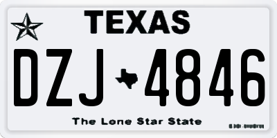 TX license plate DZJ4846