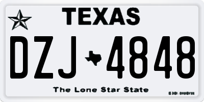 TX license plate DZJ4848