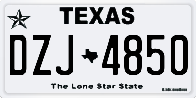 TX license plate DZJ4850