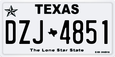 TX license plate DZJ4851