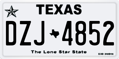 TX license plate DZJ4852