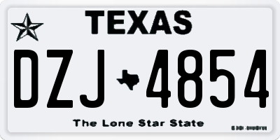TX license plate DZJ4854