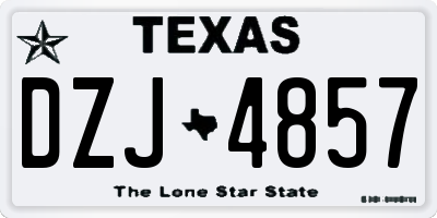 TX license plate DZJ4857