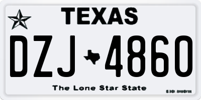 TX license plate DZJ4860