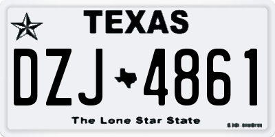 TX license plate DZJ4861