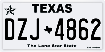 TX license plate DZJ4862
