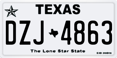 TX license plate DZJ4863