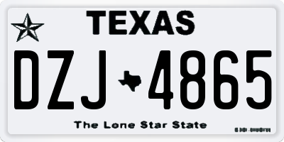 TX license plate DZJ4865