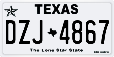 TX license plate DZJ4867