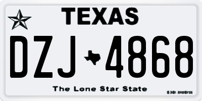 TX license plate DZJ4868
