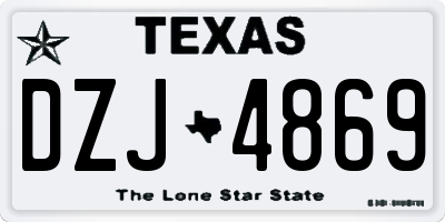 TX license plate DZJ4869