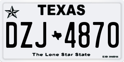 TX license plate DZJ4870