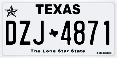 TX license plate DZJ4871