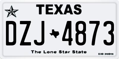 TX license plate DZJ4873