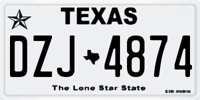 TX license plate DZJ4874