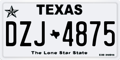 TX license plate DZJ4875