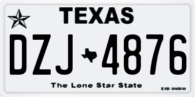 TX license plate DZJ4876