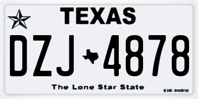 TX license plate DZJ4878