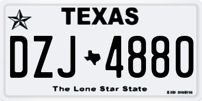 TX license plate DZJ4880