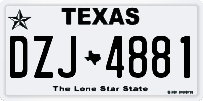 TX license plate DZJ4881