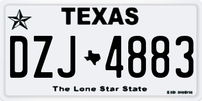 TX license plate DZJ4883