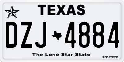 TX license plate DZJ4884