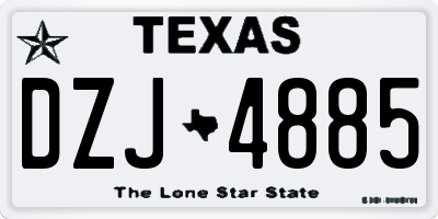 TX license plate DZJ4885