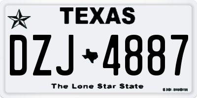 TX license plate DZJ4887