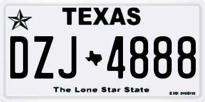 TX license plate DZJ4888