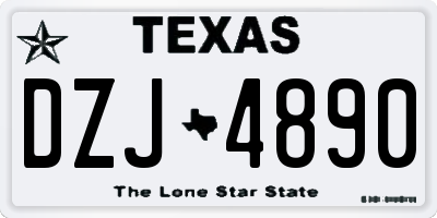 TX license plate DZJ4890