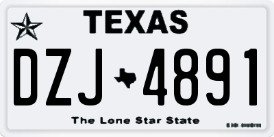 TX license plate DZJ4891