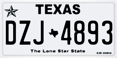 TX license plate DZJ4893