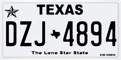 TX license plate DZJ4894
