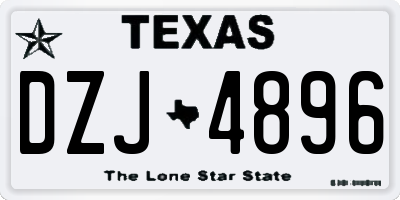 TX license plate DZJ4896