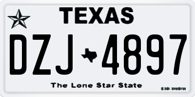 TX license plate DZJ4897