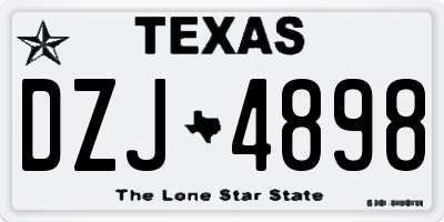 TX license plate DZJ4898
