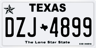 TX license plate DZJ4899