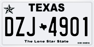 TX license plate DZJ4901