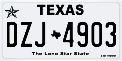 TX license plate DZJ4903