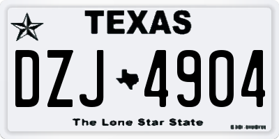 TX license plate DZJ4904
