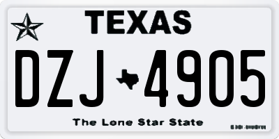 TX license plate DZJ4905