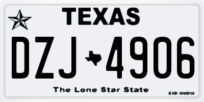 TX license plate DZJ4906