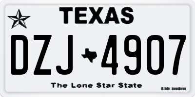 TX license plate DZJ4907