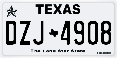 TX license plate DZJ4908