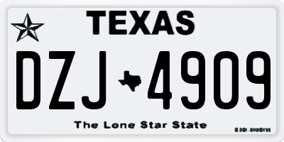 TX license plate DZJ4909