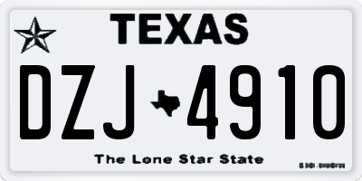 TX license plate DZJ4910