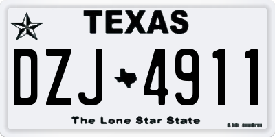 TX license plate DZJ4911
